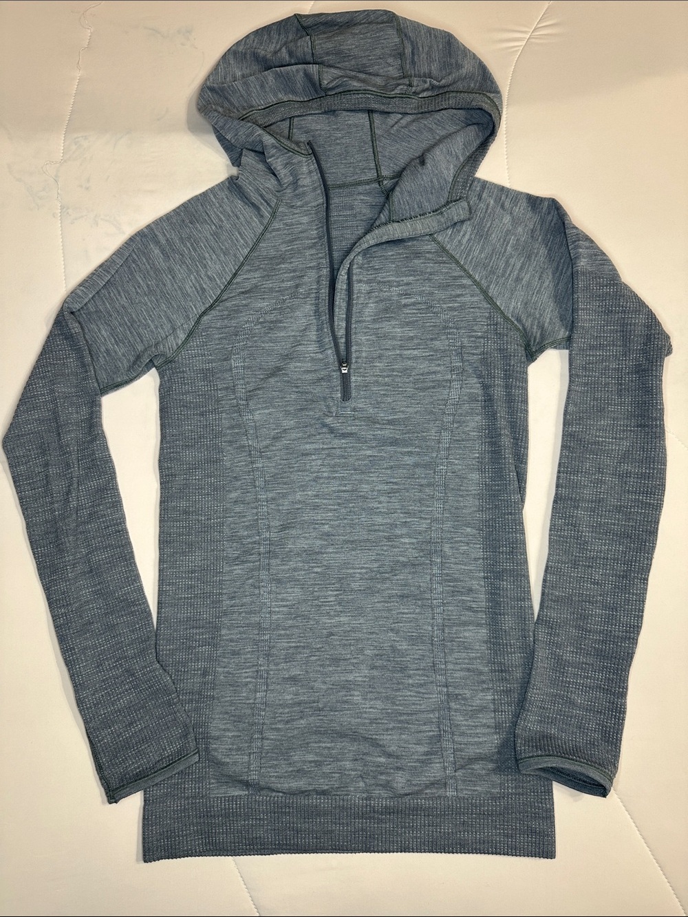 Lululemon Swiftly Heathered Grey Long Sleeve Hoodie quarter-zip - M
